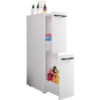 Badmöbel Nischenschrank Raumteiler Badschrank Midischrank Schublade Sadilo L weiß von VCM