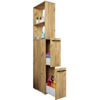 Badmöbel Nischenschrank Raumteiler Badschrank Midischrank Schublade Sadilo XL Honig-Eiche von VCM