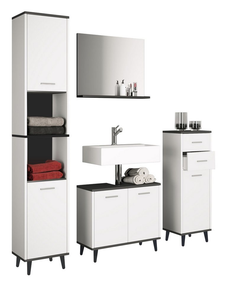 VCM Badmöbel-Set 4-tlg. Komplett Badmöbel Badschrank Set Landos l VCM Badmöbel-Set 4-tlg. Komplett Badmöbel Badschrank Set Landos l von VCM