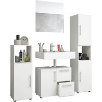 VCM Badmöbel-Set »Flandu«, 4 teilig, modern, mit Spiegel - weiss von VCM