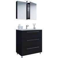 VCM Badmöbel-Set »Schubo«, 3-teilig, mit Spiegelschrank - schwarz von VCM