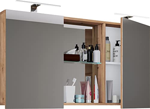 VCM Badschrank zeitlos | Maße ca. H. 59 x B. 112 cm T. 12 cm | Zwei Drehtüren mit Ablagefächer | Spiegelschrank - Budasi VCM Badschrank zeitlos | Maße ca. H. 59 x B. 112 cm T. 12 cm | Zwei Drehtüren mit Ablagefächer | Spiegelschrank - Budasi von VCM