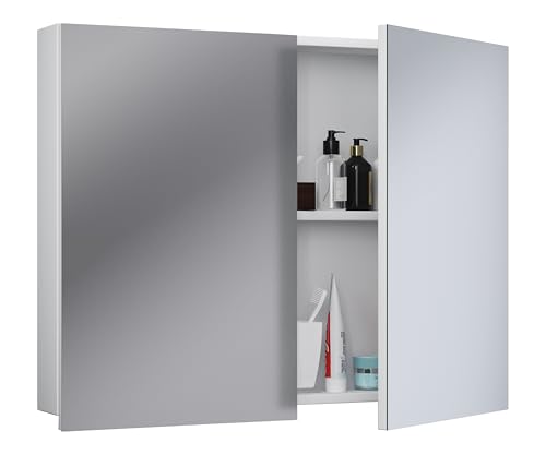 VCM Badschrank zeitlos | Maße ca. H. 59 x B. 60 x T. 12 cm | Zwei Drehtüren | Spiegelschrank - Badinos 59 x 60 cm VCM Badschrank zeitlos | Maße ca. H. 59 x B. 60 x T. 12 cm | Zwei Drehtüren | Spiegelschrank - Badinos 59 x 60 cm von VCM