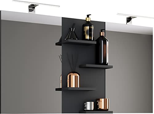 VCM Badspiegel Rahmenlos | Wandspiegel mit Ablagefächer | modernes Design | Maße ca. H. 59 x 112 cm x T. 12 cm | Wandspiegel – Budasi von VCM