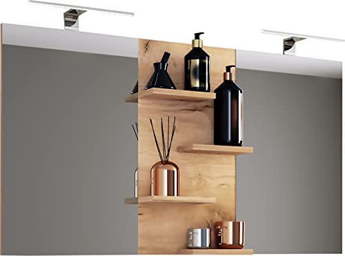 VCM Badspiegel Rahmenlos | Wandspiegel mit Ablagefächer | modernes Design | Maße ca. H. 59 x 112 cm x T. 12 cm | Wandspiegel – Budasi von VCM