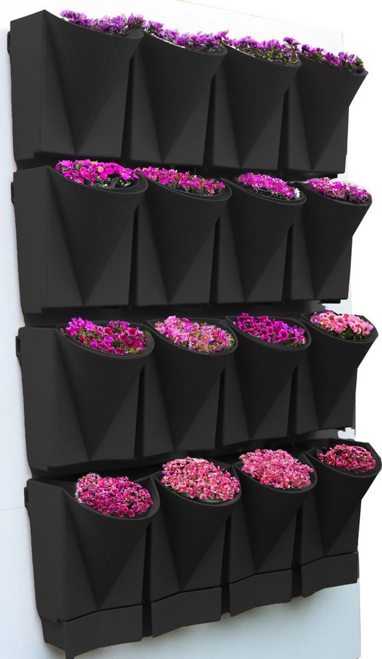 VCM Hochbeet 16x Wandgarten Hängegarten Blumentopf Blumenkasten (Produkt, Montagematerial, einfache Aufbauanleitung) von VCM