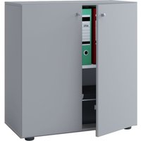 Büroschrank Lona 2-Fach mit Drehtüren grau von VCM