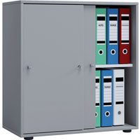 VCM Büroschrank »Lona L mit Schiebetüren«, BxHxL: 37 x 74 x 70 cm, Holzwerkstoff - grau von VCM