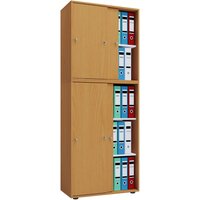 VCM Büroschrank Lona mit Schiebetüren, 5 Fächer, HxBxT 1.780 x 700 x 400 mm, Buche von VCM