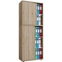 VCM Büroschrank Lona mit Schiebetüren, 5 Fächer, HxBxT 1.780 x 700 x 400 mm, Sonoma-Eiche VCM Büroschrank Lona mit Schiebetüren, 5 Fächer, HxBxT 1.780 x 700 x 400 mm, Sonoma-Eiche von VCM