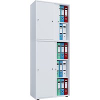 VCM Büroschrank Lona mit Schiebetüren, 5 Fächer, HxBxT 1.780 x 700 x 400 mm, weiß von VCM