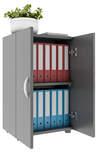 VCM Büroschrank mit 2 Fächern | moderner Aktenschrank mit Drehtüren | Maße ca. H. 74 x B. 49 x T. 34 cm - Ulas 2-Fach von VCM