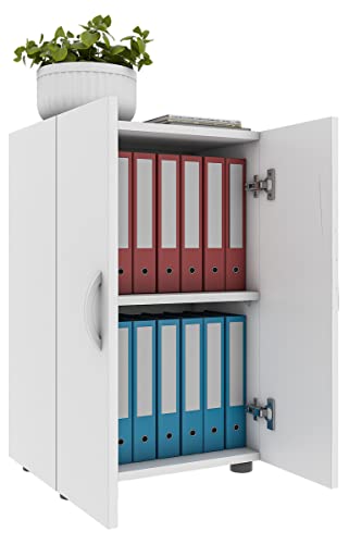 VCM Büroschrank mit 2 Fächern | moderner Aktenschrank mit Drehtüren | Maße ca. H. 74 x B. 49 x T. 34 cm - Ulas 2-Fach Weiß VCM Büroschrank mit 2 Fächern | moderner Aktenschrank mit Drehtüren | Maße ca. H. 74 x B. 49 x T. 34 cm - Ulas 2-Fach Weiß von VCM