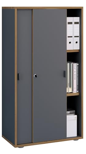 VCM Büroschrank mit 3 Fächern | moderner Aktenschrank mit Schiebetüren | Maße ca. H. 110 x B. 60 x T. 37 cm– Salia 3-Fach Anthrazit VCM Büroschrank mit 3 Fächern | moderner Aktenschrank mit Schiebetüren | Maße ca. H. 110 x B. 60 x T. 37 cm– Salia 3-Fach Anthrazit von VCM