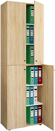 VCM Büroschrank mit 6 Fächern | moderner Aktenschrank mit Drehtüren | Maße ca. H. 220 x B. 70 x T. 40cm – Lona 6-Fach VCM Büroschrank mit 6 Fächern | moderner Aktenschrank mit Drehtüren | Maße ca. H. 220 x B. 70 x T. 40cm – Lona 6-Fach von VCM