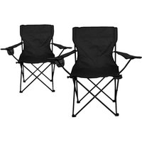 VCM Campingstuhl Set schwarz Polyester-Mischgewebe B/H/T: ca. 85x85x50 cm von VCM