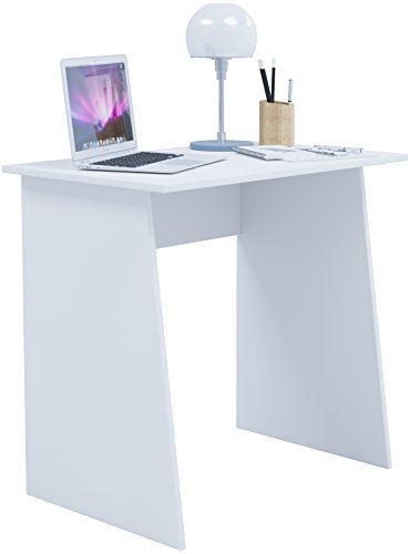 VCM Computertisch | Maße ca. H. 74 x B. 80 x T. 50 cm | stylische Seitenteile | Schreibtisch - Masola Mini Weiß von VCM