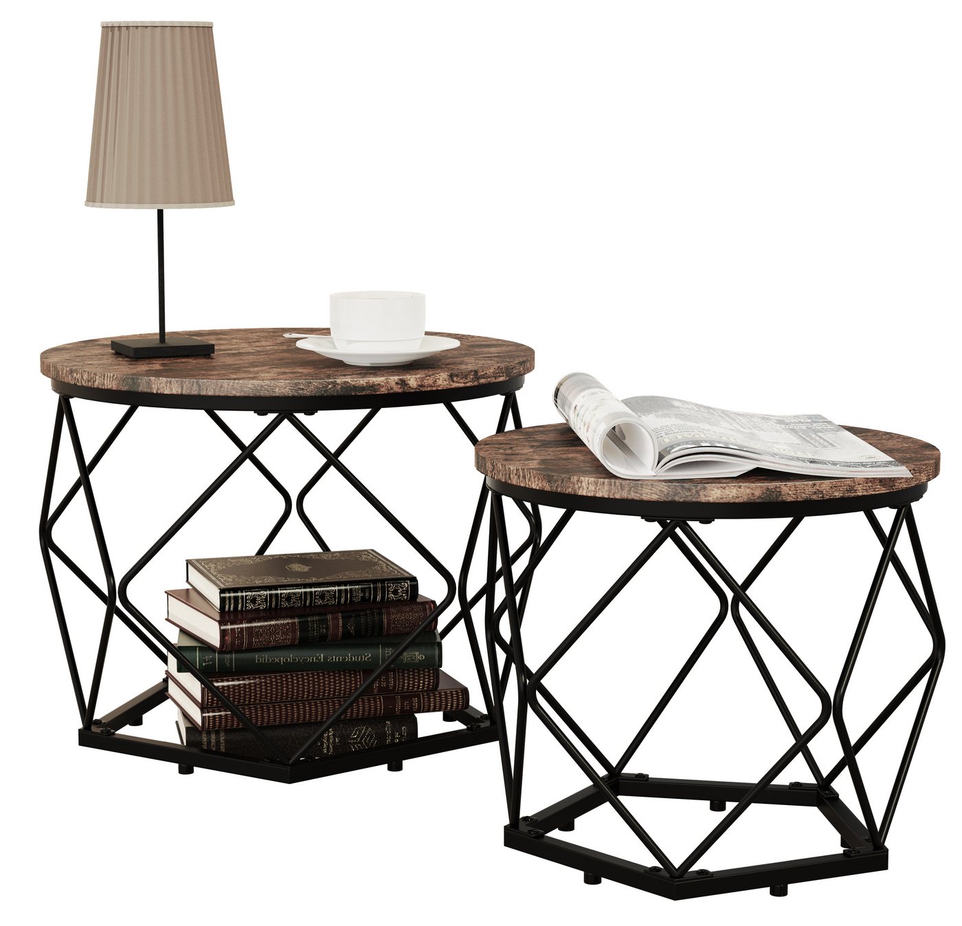 VCM Couchtisch 2er Set Beistelltisch Sofatisch Helaro M von VCM