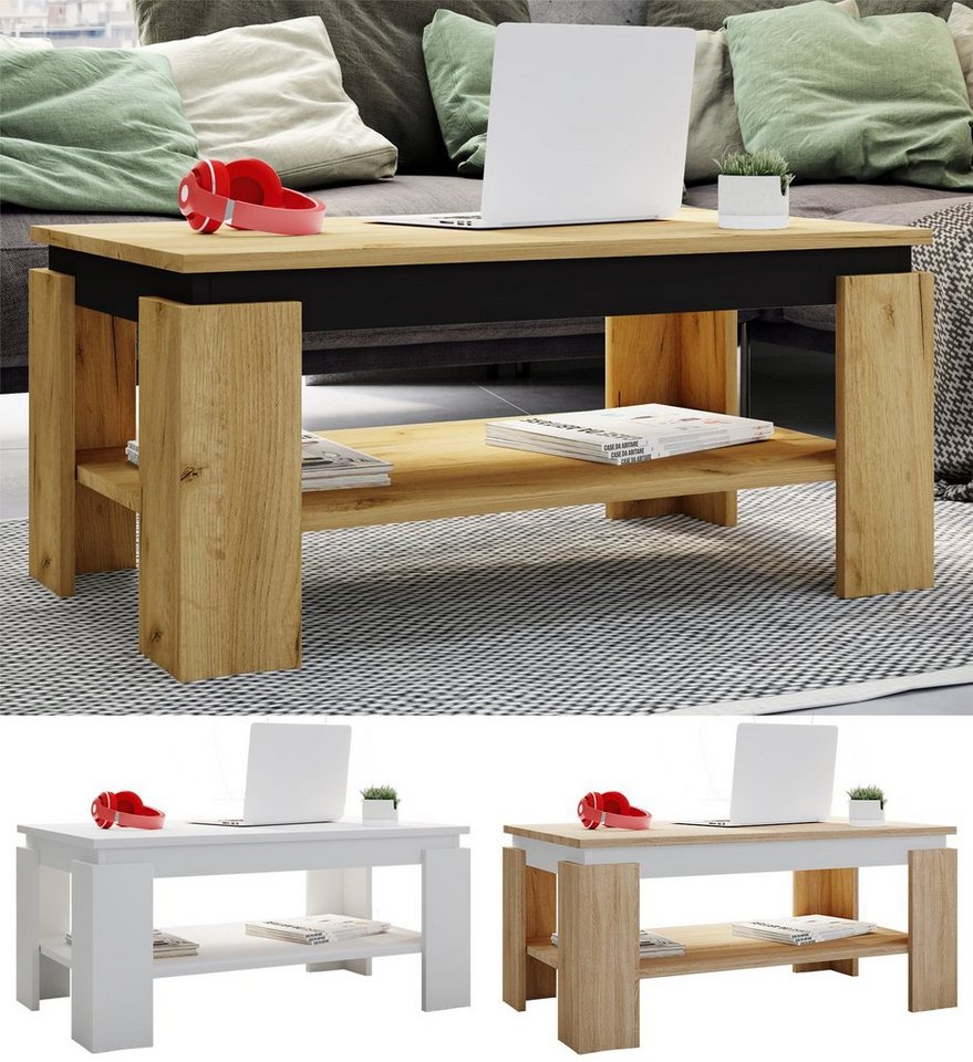 VCM Couchtisch Holz Sofatisch Couchtisch Beistelltisch Rolas von VCM