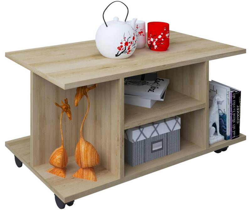 VCM Couchtisch Holz Sofatisch Couchtisch Rollen Findula von VCM