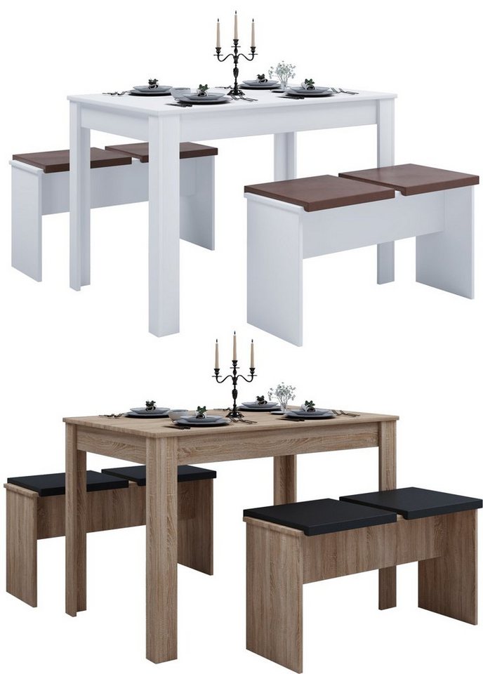 VCM Essgruppe Holz Essgruppe Tischgruppe Tisch Bänke Esal XL von VCM