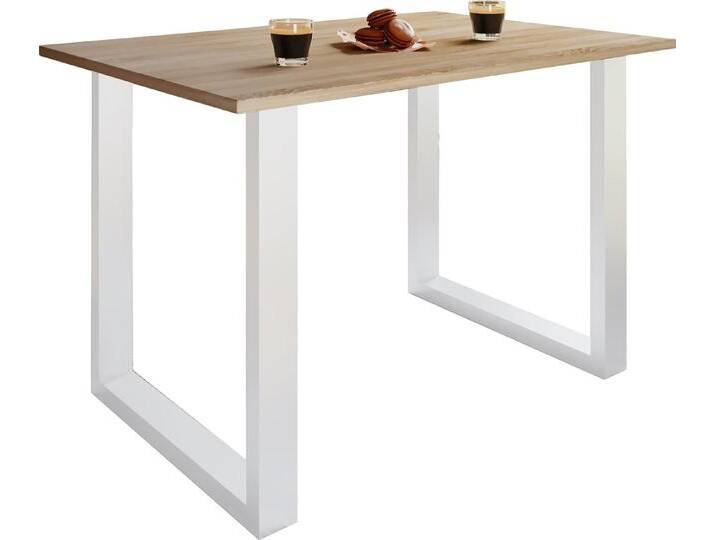 VCM Esstisch Premium Esstisch Küchentisch Xona X 140x80, Weiß / Sonoma-Eiche von VCM