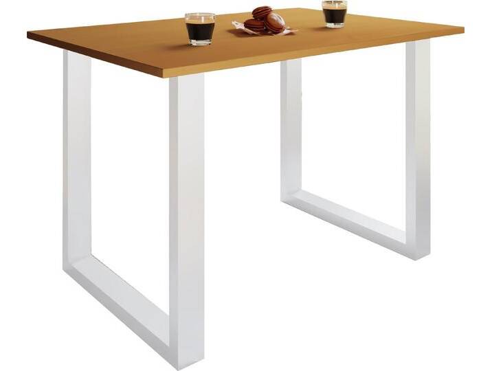 VCM Esstisch Premium Holz Esstisch Küchentisch Xona U 140x50, Weiß / Buche von VCM