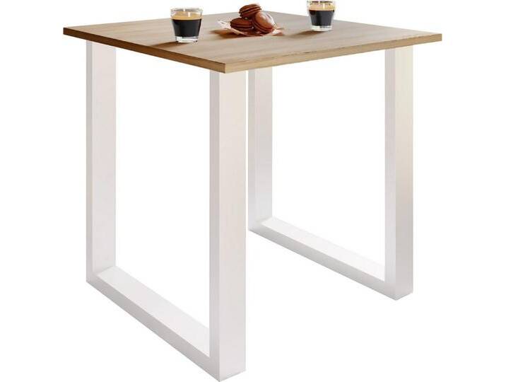 VCM Esstisch Premium Holz Esstisch Küchentisch Xona U 80x80, Weiß / Sonoma-Eiche VCM Esstisch Premium Holz Esstisch Küchentisch Xona U 80x80, Weiß / Sonoma-Eiche von VCM