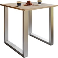 Esstisch "Xona" 80x50 U-Fußgestell Sonoma-Eiche/Silber von VCM