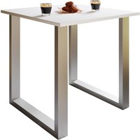 Esstisch "Xona" 80x50 U-Fußgestell Weiß/Silber von VCM