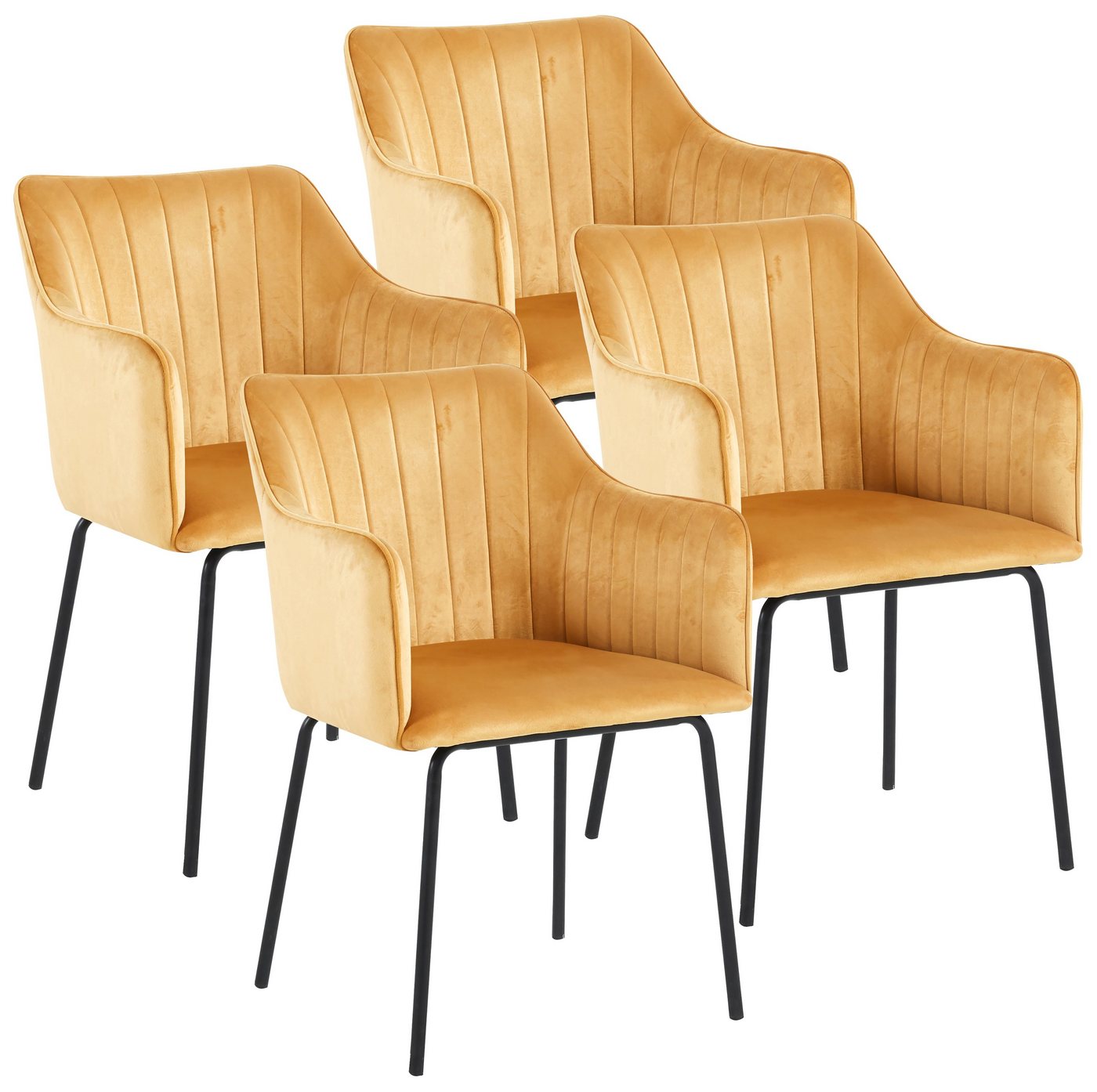 VCM Esszimmerstuhl 4er Esszimmerstühle Küchenstühle Armlehne Valia (Esszimmerstuhl) von VCM