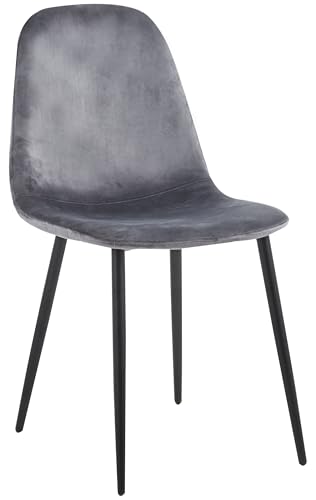 VCM Esszimmerstuhl | skandinavischer gepolsterter Küchenstuhl | Maße H. 83 x B. 54 x T. 59 cm | Bequeme Rückenlehne | Esszimmerstuhl - Fiolo Hellgrau von VCM