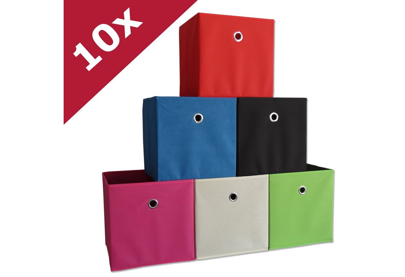 VCM Faltbox 10er Set Faltbox Klappbox Aufbewahrungsbox Boxas (10 St) von VCM