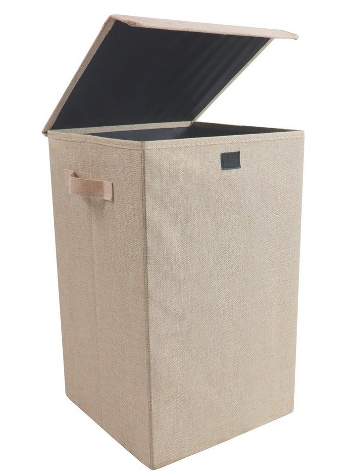 VCM Faltbox Wäschekorb Wäschebox Stoffbox mit Deckel Dreso M von VCM