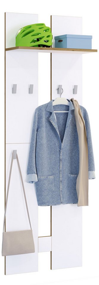 VCM Garderobenschrank Holz Set Dielenmöbel Gardeobe Kleiderhaken Salia L von VCM