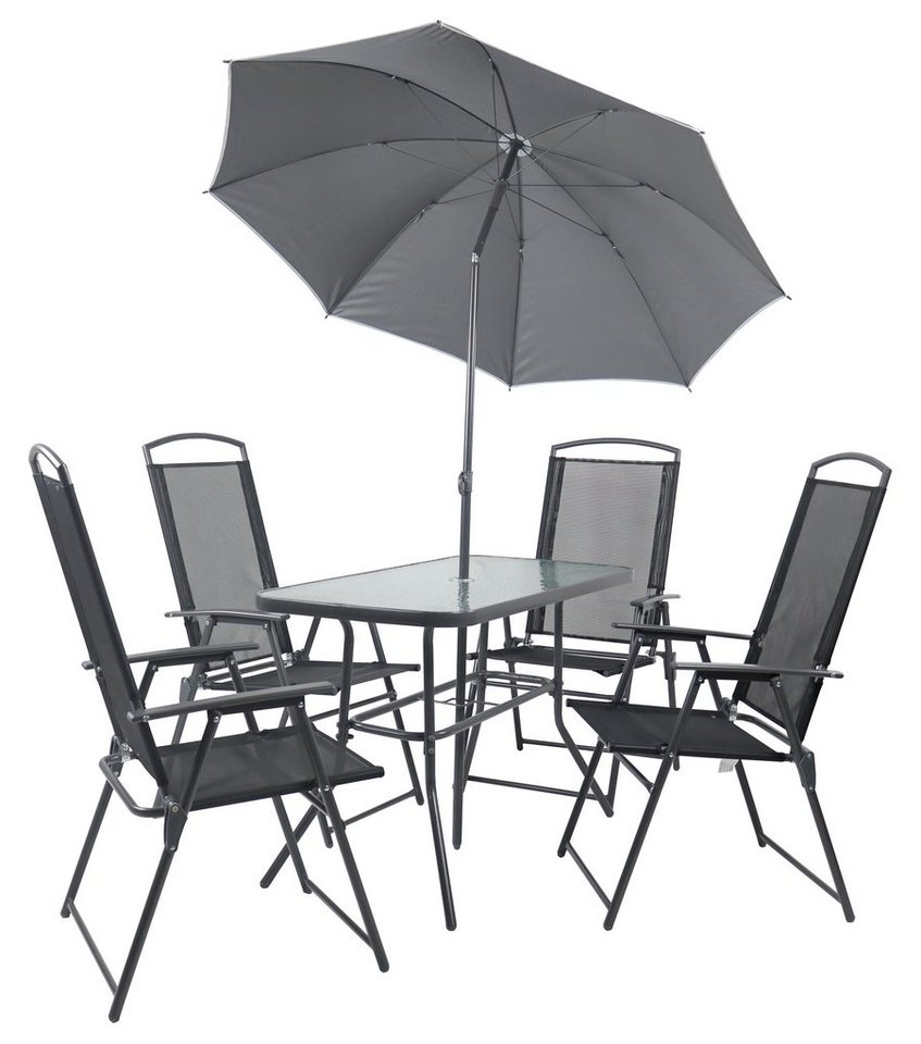 VCM Garten-Essgruppe 5-tlg Sitzgruppe Gartenmöbel Tisch Stühle Set 110, (5-tlg) von VCM