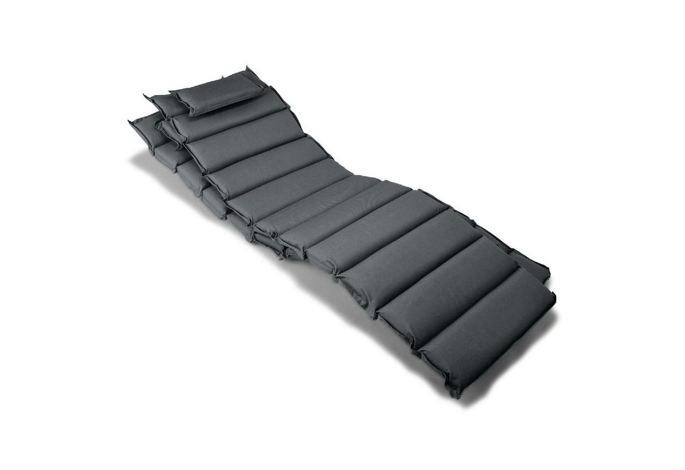 VCM Gartenliege 2x Auflage Sonnenliege Kopfkissen in Anthrazit von VCM