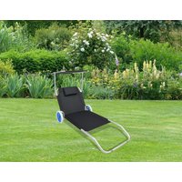 VCM Gartenliege Sonnenliege rollbar Schwarz von VCM