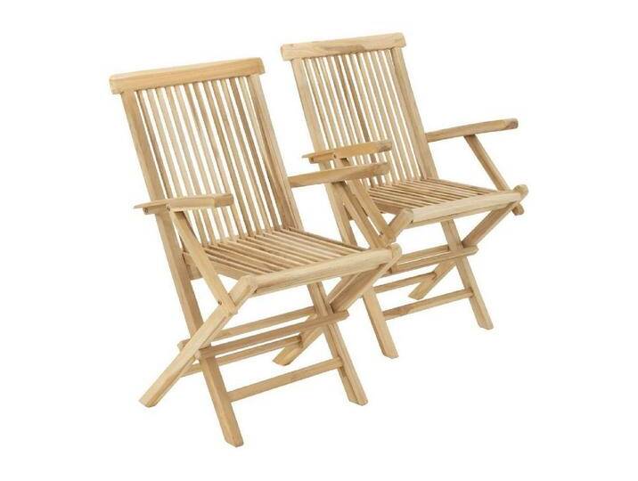 VCM Gartenstuhl 2er Gartenstuhl Hochlehner Klappstuhl Holz Teak, braun VCM Gartenstuhl 2er Gartenstuhl Hochlehner Klappstuhl Holz Teak, braun von VCM