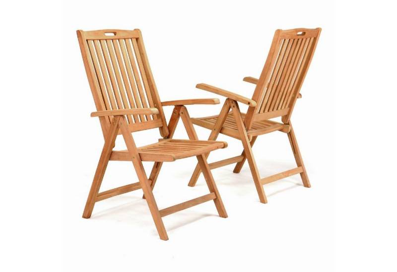 VCM Gartenstuhl 2er Gartenstuhl Hochlehner Klappstuhl Holz Teak von VCM