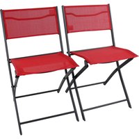 VCM Gartenstuhl 2er Set Sumila rot Metall B/H/L: ca. 45x79x46 cm VCM Gartenstuhl 2er Set Sumila rot Metall B/H/L: ca. 45x79x46 cm von VCM