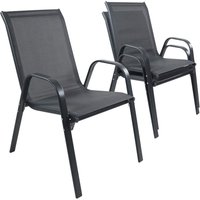 VCM Gartenstuhl 2er Set anthrazit Textilene B/H/L: ca. 56x89x73 cm VCM Gartenstuhl 2er Set anthrazit Textilene B/H/L: ca. 56x89x73 cm von VCM