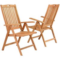 VCM Gartenstuhl 2er Set braun Teakholz B/H/T: ca. 56x110x75 cm von VCM