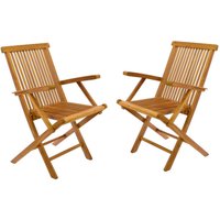VCM Gartenstuhl 2er Set braun Teakholz B/H/T: ca. 57x89x62 cm von VCM