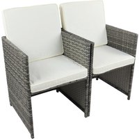 VCM Gartenstuhl 2er Set grau Rattan B/H/L: ca. 53x84x53 cm von VCM