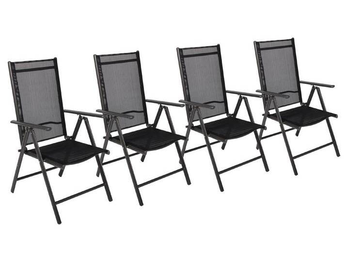 VCM Gartenstuhl 4er Set Alu Gartenstuhl Hochlehner Klappstuhl, schwarz von VCM