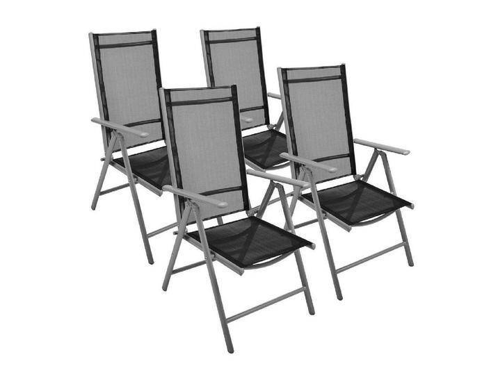 VCM Gartenstuhl 4er Set Gartenstuhl klappbar Klappsessel Alu, schwarz VCM Gartenstuhl 4er Set Gartenstuhl klappbar Klappsessel Alu, schwarz von VCM