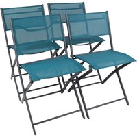 VCM Gartenstuhl 4er Set Sumila türkis Textilene B/H/L: ca. 45x79x46 cm von VCM