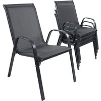VCM Gartenstuhl 4er Set anthrazit Textilene B/H/L: ca. 56x89x73 cm VCM Gartenstuhl 4er Set anthrazit Textilene B/H/L: ca. 56x89x73 cm von VCM