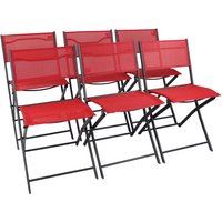 VCM Gartenstuhl 6er Set Sumila rot Metall B/H/L: ca. 45x79x46 cm von VCM
